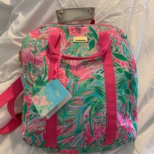 Backpack cooler. Made with a thermal insulated interior.  beautiful Lilly design